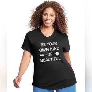 Torrid Black BE YOUR OWN KIND OF BEAUTIFUL Short Sleeve Graphic Tee 4X 26